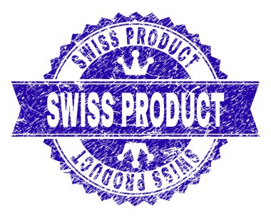 Grunge İsviçre ürün damga mühür kurdele ile dokulu