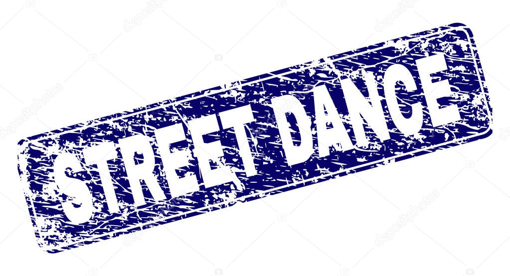 Scratched STREET DANCE Framed Rounded Rectangle Stamp