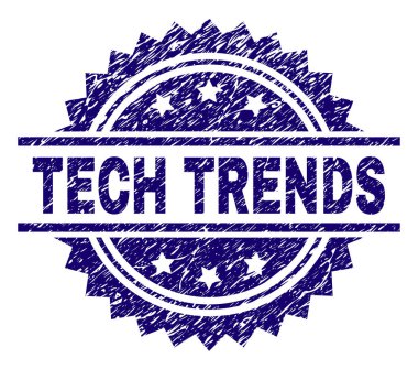 Grunge teknoloji eğilimleri damga mühür dokulu