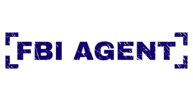Scratched Textured FBI AGENT Stamp Seal Inside Corners