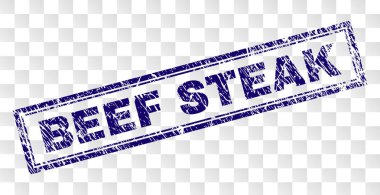 Grunge sığır eti biftek dikdörtgen damgası