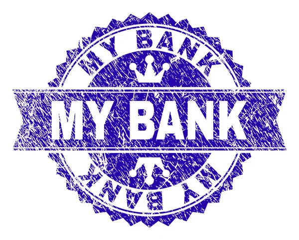 Kurdele ile Çizik Dokulu Benim Banka Pul Mühür — Stok Vektör