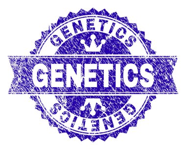 Grunge genetik damga mühür kurdele ile dokulu