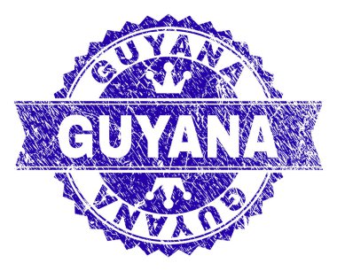 Kurdeleli Grunge Dokulu Guyana Pul Mührü