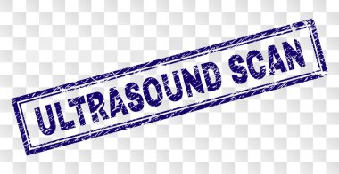 Grunge ultrason tarama dikdörtgen damgası