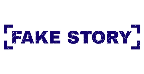 Grunge Textured FAKE STORY Stamp Seal Inside Corners — Stock vektor