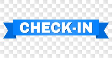 Check-In açıklamalı mavi şerit