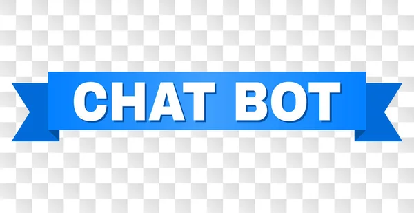 Kék szalag Chat Bot cím — Stock Vector