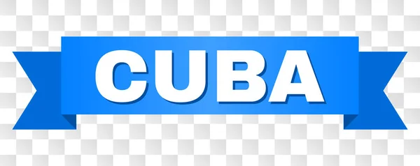 Blue Ribbon with CUBA Text — Wektor stockowy