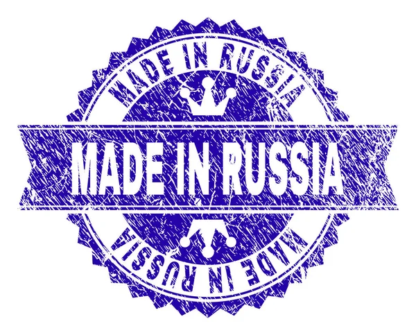 Grunge texturerat tillverkad i Ryssland stämpel tätning med menyfliksområdet — Stock vektor
