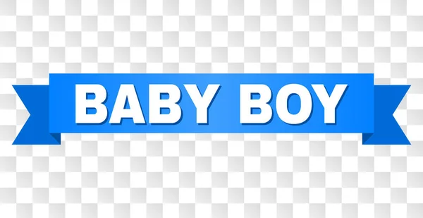 Blue Ribbon med Baby Boy titel — Stock vektor