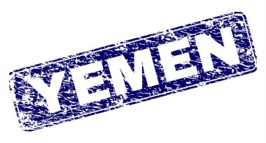 Yuvarlatılmış dikdörtgen damga grunge Yemen çerçeveli