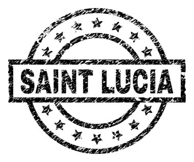 Dokulu Saint Lucia damga mühür çizik