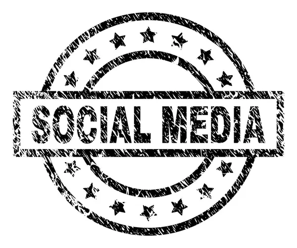 Social Media Selo Marca Água Com Estilo Socorro Projetado Com — Vetor de Stock