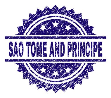 Dokulu Sao Tome ve Principe damga mühür çizik