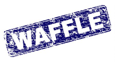 Scratched WAFFLE Framed Rounded Rectangle Stamp