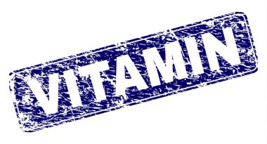Yuvarlatılmış dikdörtgen damga çizilmiş vitamini çerçeveli
