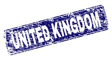 Scratched UNITED KINGDOM Framed Rounded Rectangle Stamp