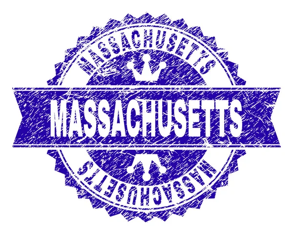 Sello de sello de MASSACHUSETTS con textura grunge con cinta — Vector de stock