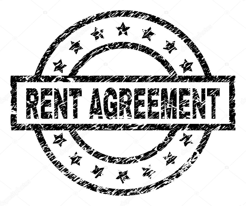 Grunge Textured RENT AGREEMENT Stamp Seal