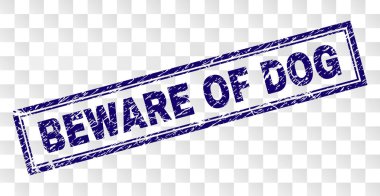 Çizik bir köpek dikdörtgen damgası dikkat