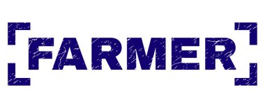 Dokulu çiftçi damga mühür köşeleri içinde çizik