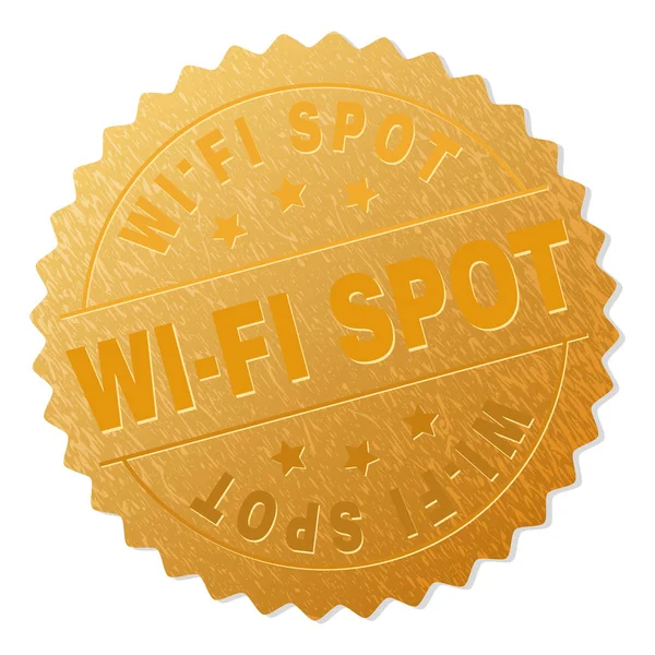 Gouden Wi-Fi plek medaille stempel — Stockvector