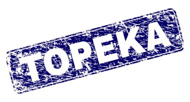 Yuvarlatılmış dikdörtgen damga grunge Topeka çerçeveli