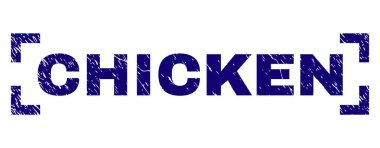 Çizik dokulu tavuk damga mühür köşeler arasında