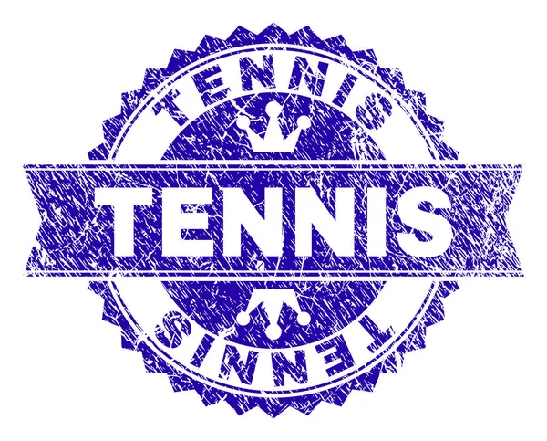 Poškrábaný texturou tenis destička s mašlí — Stockový vektor