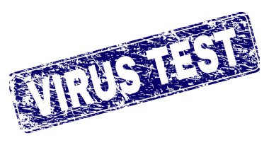 Yuvarlatılmış dikdörtgen damga çizilmiş virüs Test çerçeveli