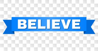 Mavi bant Believe başlık ile