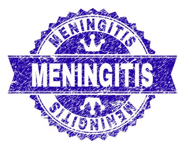 Grunge menenjit damga mühür kurdele ile dokulu