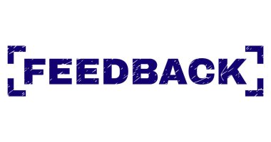 Dokulu geribildirim damga mühür köşeler arasında çizik