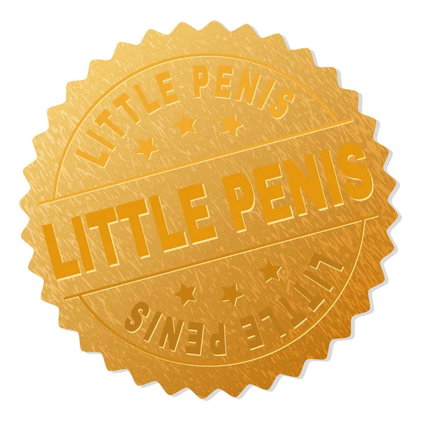 Golden LITTLE PENIS Medallion Stamp — Stock Vector