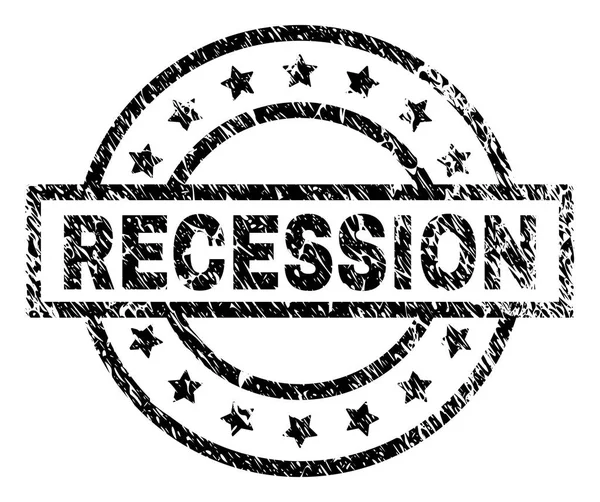 Grunge texturált recesszió pecsét pecsét — Stock Vector