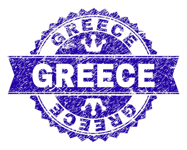 Grunge getextureerde Griekenland stempel-zegel met lint — Stockvector