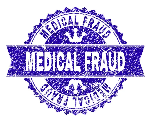 Scratched Textured MEDICAL FRAUD Stamp Seal with Ribbon — Stock Vector