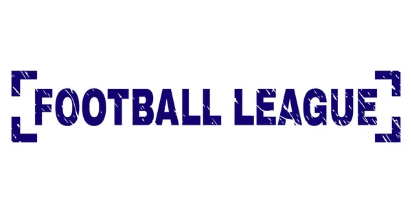 Подряпана текстура FOOTBALL LEAGUE Штамп ущільнення між кутами — стоковий вектор