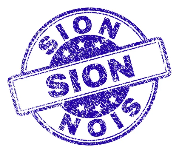 Sello de sello de SION texturizado rayado — Vector de stock