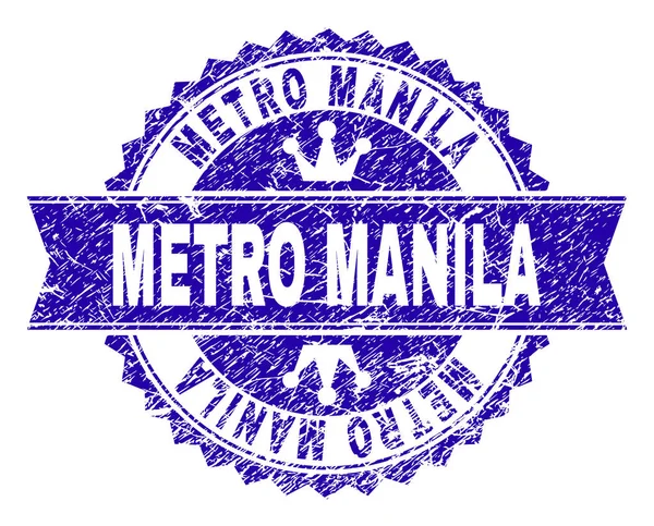 Sigillo francobollo METRO MANILA con nastro — Vettoriale Stock