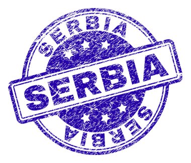 Grunge Sırbistan damga mühür dokulu