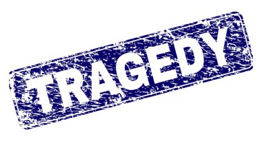 Yuvarlatılmış dikdörtgen damga grunge trajedi çerçeveli