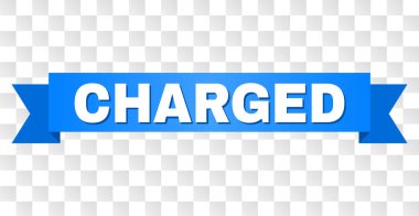 Şarj edilmiş resim yazısı ile mavi bant