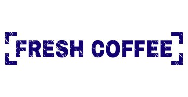 Dokulu taze kahve damga mühür köşeler arasında çizik