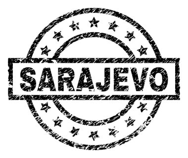 Grunge Saraybosna damga mühür dokulu