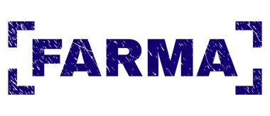 Dokulu Farma damga mühür köşeleri içinde çizik