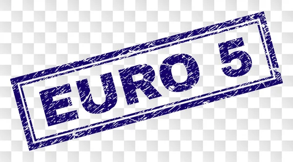 Grunge EURO 5 Sello rectángulo — Vector de stock