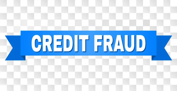 Blauw lint met Credit fraude titel — Stockvector