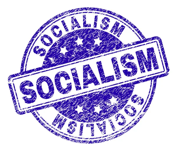 Gekrast getextureerde socialisme stempel-zegel — Stockvector